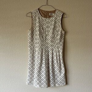 Eliza J Cream Geometric Mini Dress
